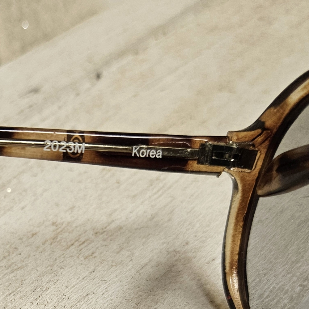 Vintage Oversized Round 70's Corning  Faux Tortoise Shell Eyeglasses 2023M Korea - Picture 8 of 10